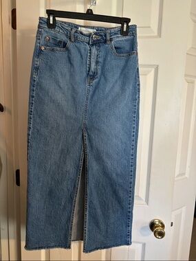 stradivarius Blue Denim High-Waist Jeans